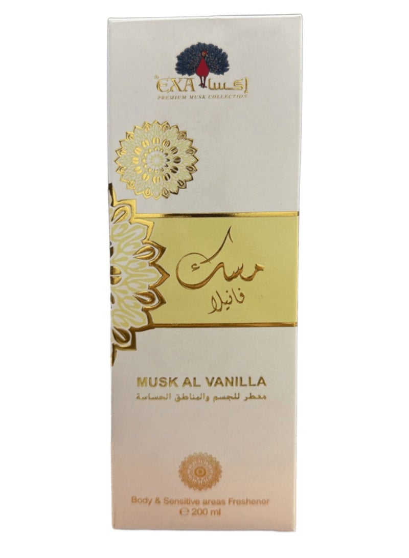 EXA Musk Vanilla Body and Sensitive Areas Freshener 200ml - Image 1